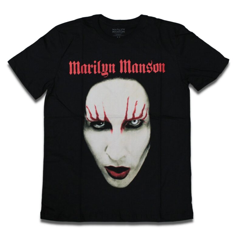 Camiseta Marilyn Manson Rosto - P, Preto
