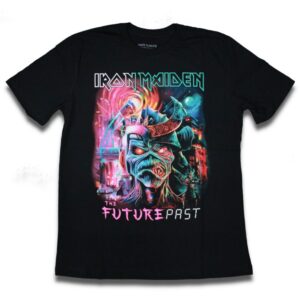 camiseta preta 100% iron maiden future past tour da marca consulado do rock