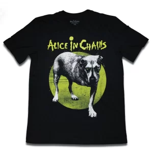 camiseta preta alice in chains estampa do cachorro 100% algodão oficial