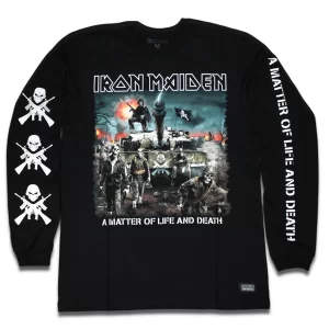 Camiseta Manga Longa Iron Maiden A Matter Of Life And Death - XXG(3G), Preto