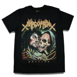 camiseta preta sarcófago rotting