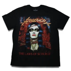 camiseta preta sarcófago the laws of scourge