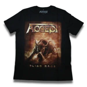 camiseta preta accept blind rage brutal wear