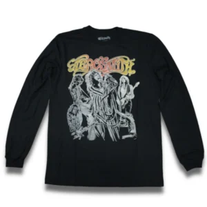 Camiseta Manga Longa Aerosmith Toys in the Attic Tour Preta consulado do rock