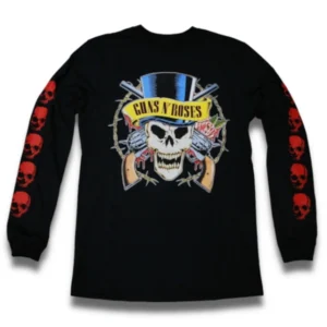 Camiseta Manga Longa Guns N' Roses Skull & Guns consulado do rock